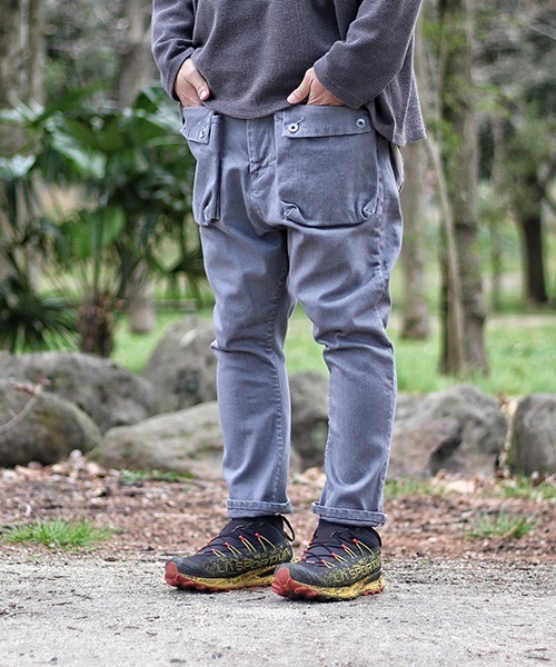 ネイタルデザイン】G55 Sarouel Flap Denim Pants GRAY（デニムパンツ