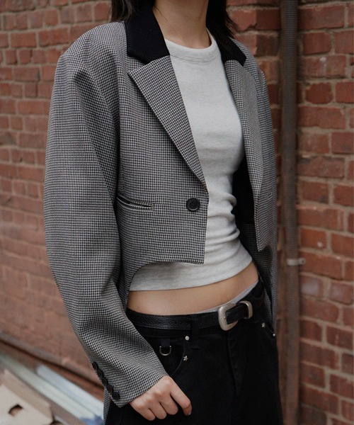 BONBOM×Ameri HOUNDSTOOTH GARTER JACKET（テーラードジャケット