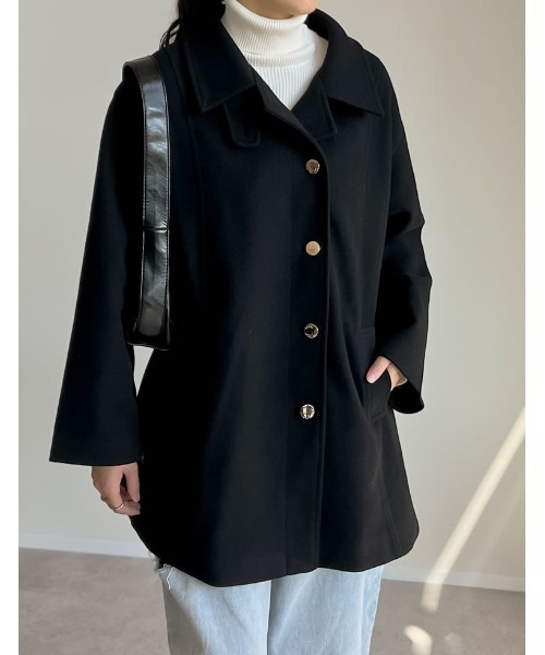 2024-25 WINTER COLLECTION]マルチウェイフェイクウールポンチョ風金