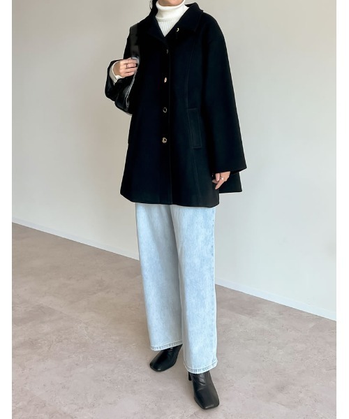 2024-25 WINTER COLLECTION]マルチウェイフェイクウールポンチョ風金