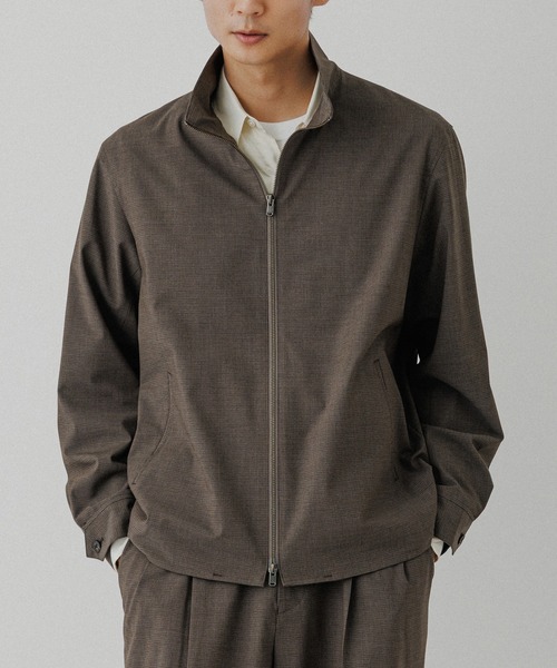 セール】【DELEGANT】スタンドカラー ジップアップ ブルゾン