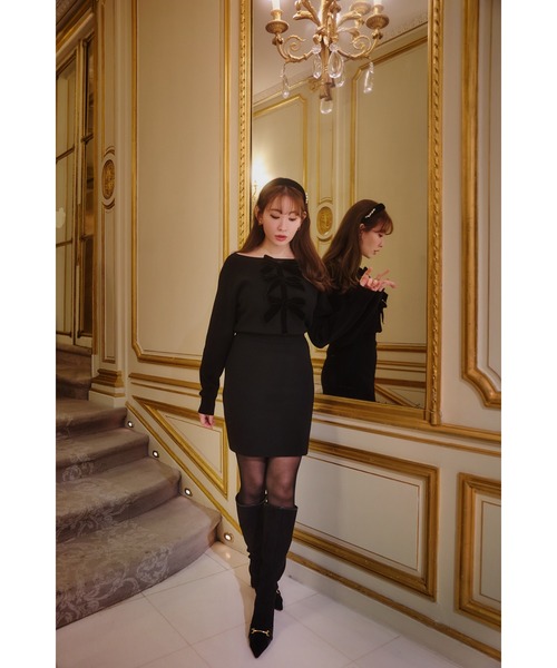 Simone Knit Mini Dress（ワンピース）｜Her lip to（ハーリップトゥー