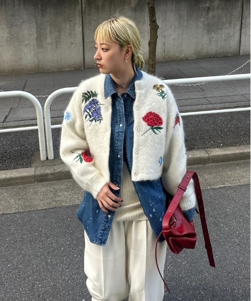 Ameri（アメリ）の「AMANDA MOHAIR KNIT TOP（カーディガン/ボレロ