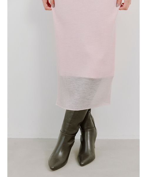 セール】オープンショルダーシアーニットワンピース（ワンピース