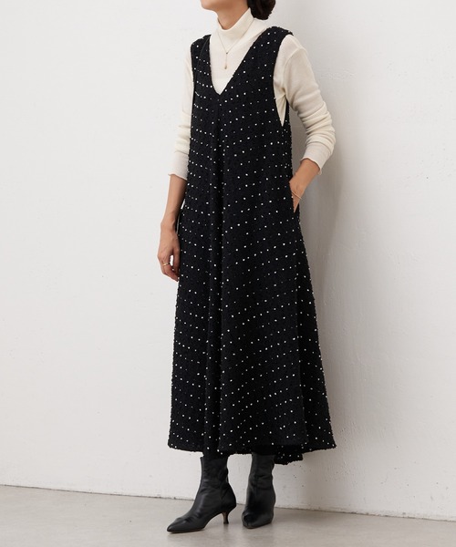 BEARDSLEY（ビアズリー）の「ドットツイードフレアーワンピース
