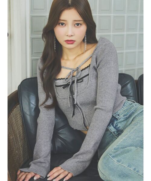 バイカラーキャミニットアンサンブル（ニット/セーター）｜EATME