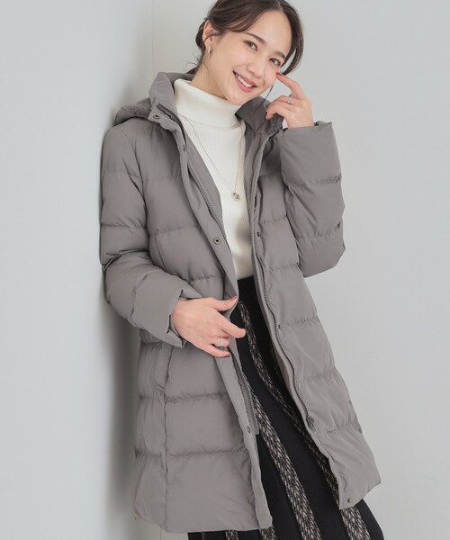 セール】【洗濯機可/撥水】フェイクファーフード ロングダウン（ダウン