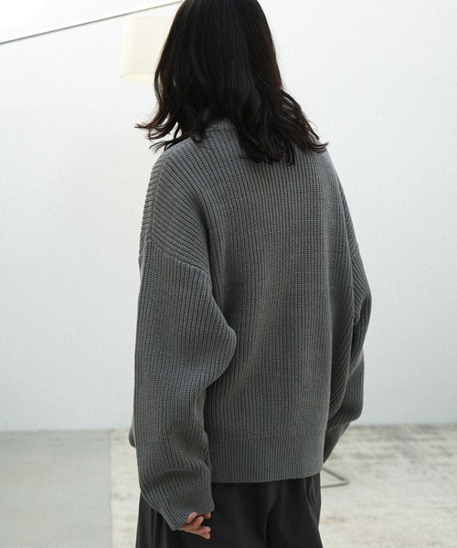 WYM LIDNM（ウィム バイ リドム）の「HALF ZIP AZE KNIT（ニット