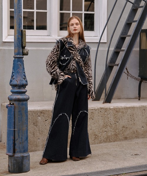 seyto（セイト）の「Animal jacquard fringe shirt / アニマル