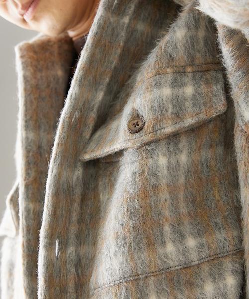 417 EDIFICE シャギー オンブレ チェック CPO イエロー 417 EDIFICE