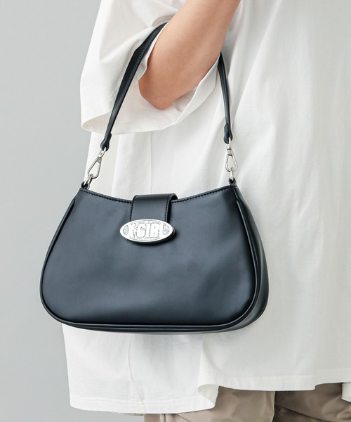 X-girl（エックスガール）の「GLITTER OVAL LOGO 2WAY BAG（ショルダー