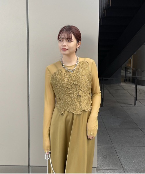 Ameri（アメリ）の「UPPER EMBROIDERY FLARE DRESS（ドレス）」 - WEAR