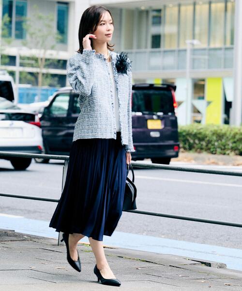 セール】【セレモニー/華やか】ファンシーツイード ジャケット（ノー