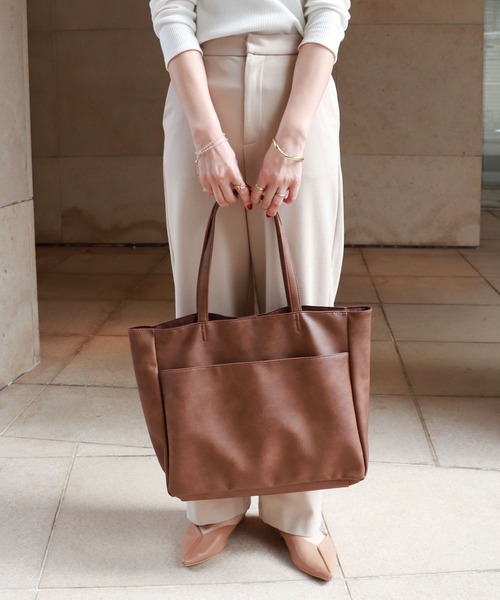 セール】合成皮革A4トートバッグ（トートバッグ）｜andme（アンドミー