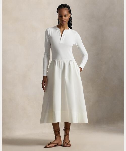 コットン ヘンリーネック ドレス（ワンピース）｜POLO RALPH LAUREN