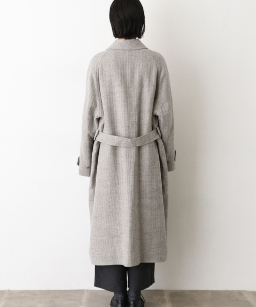 かぐれ（カグレ）の「ウールリネンバルマカンコート（ステンカラー