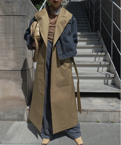 Ameri（アメリ）の「3WAY DENIM LAYERED TRENCH（トレンチコート