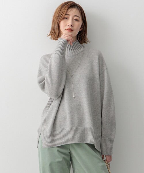洗える】カシミヤブレンド ハイネック ニット（ニット/セーター）｜23