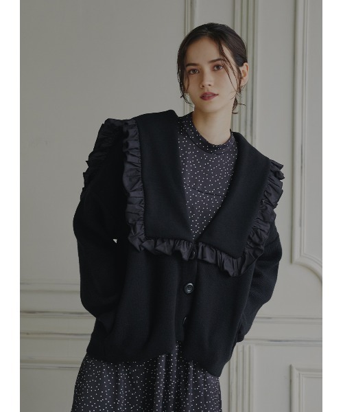 COEL（コエル）の「ビッグカラーフリルカーディガン（カーディガン