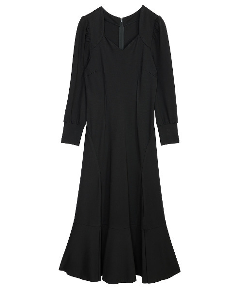 Ameri（アメリ）の「PENTAGON NECK FOLD HEM DRESS（ワンピース）」 - WEAR