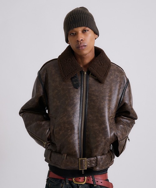 Faded Fake Mouton Jacket/フェイディドフェイクムートンジャケット