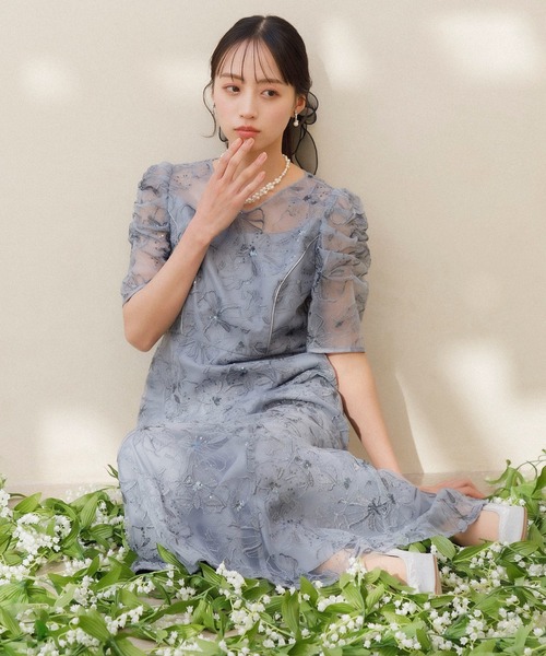 スパンコール刺繍レース ワンピースドレス | 【公式】form forma