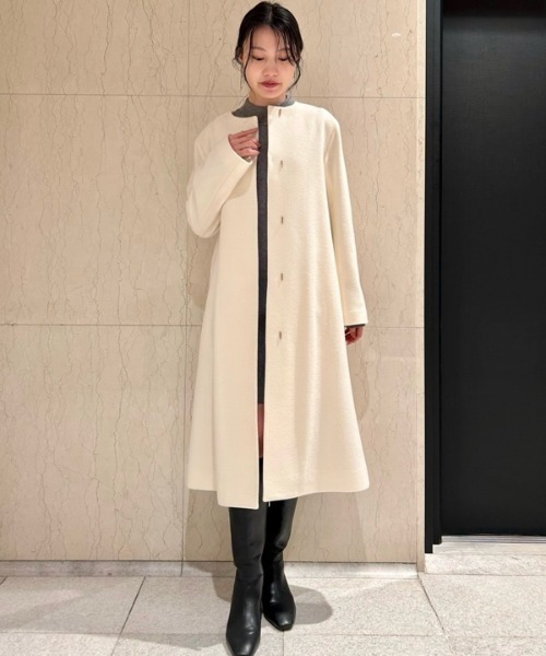 CELFORD（セルフォード）の「カシミア混ノーカラーコート（ノーカラー