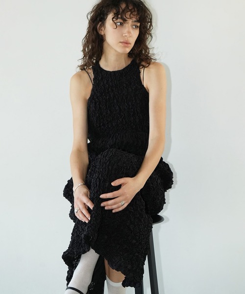 CLANE（クラネ）の「SHIRRING AMERICAN SLEEVE ONEPIECE（ワンピース