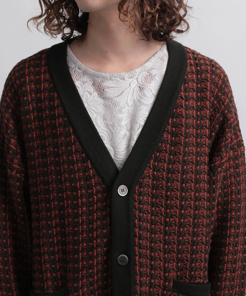 HARE（ハレ）の「ラメツイードニットカーディガン(HARE)（ニット