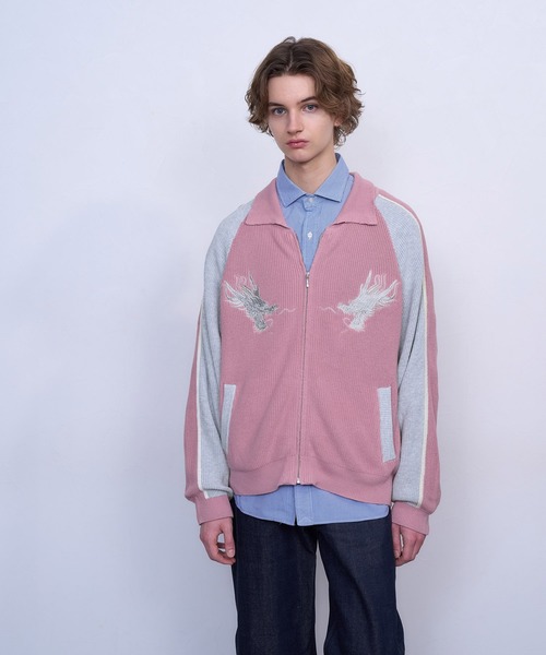 セール】【TASTE by Knit】Knit embroidery sukajan（スカジャン