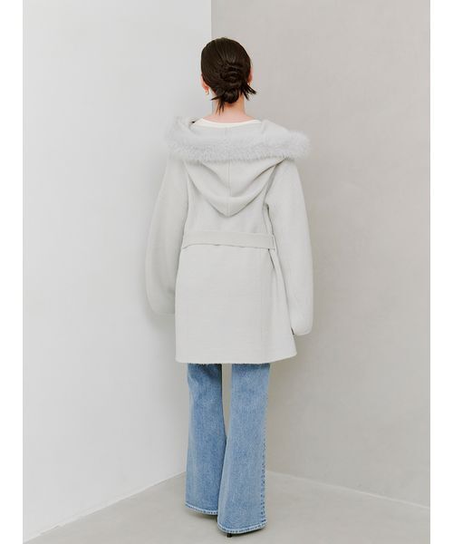 セール】ファーフードニットコート（その他アウター）｜SNIDEL