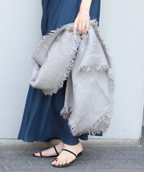 ASAUCE MELER/アソースメレ】ベルギーリネン フリンジストール