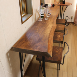 w2045一枚板 ヒノキ カウンターテーブル カフェ cafe 店舗什器