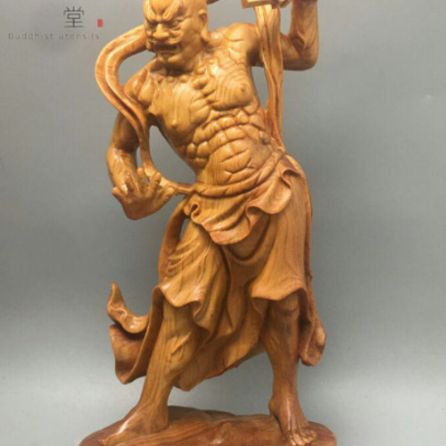 極上彫 木彫仏像 仁王像 金剛力士像一式 彫刻 仏教工芸 一刀彫 崖柏 G