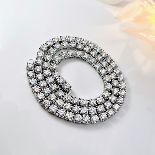 モアサナイト テニスネックレス／Dカラー×VVS1／3mm・4mm・5mm〈定期