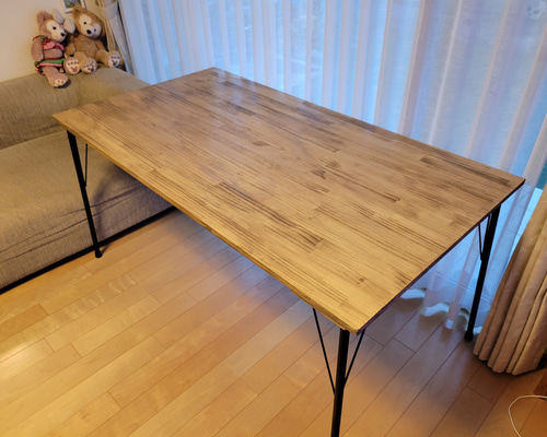 140×60ダイニングテーブル アイアンレッグ ダイニングテーブル 森の