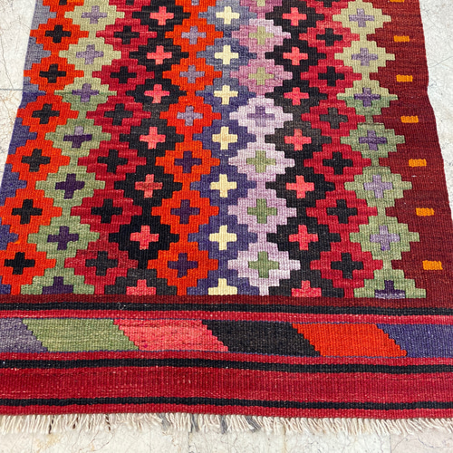 オールドキリム トルコ 手織り ヴィンテージ ラグ 110x80cm カーペット