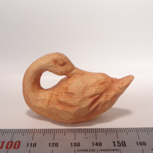 木彫刻 アート 『 鴨 』 鳥 オブジェ オリジナル 芸術 ハンドメイド 松