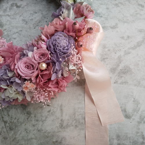 rose fumé＞＊春リース＊春ピンク＊母の日＊スプリング＊フラワー