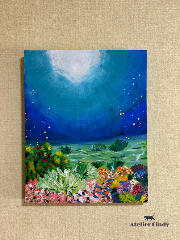 送料無料】海の中から F3 アクリル画 絵画 アトリエシンディ 通販