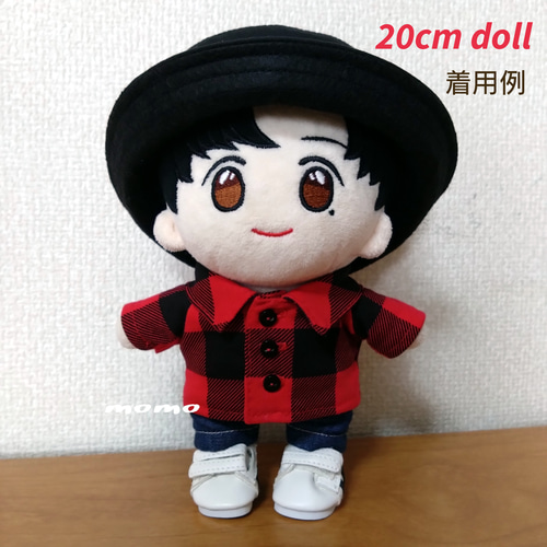 ぬいぐるみ服 着せ替え 20cm バッファローチェックシャツ ぬいぐるみ