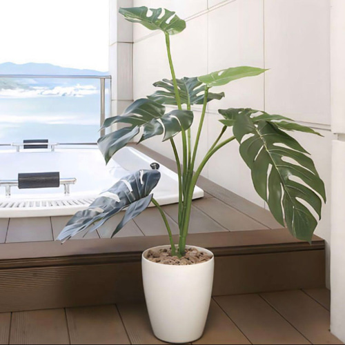 光触媒 人工観葉植物 ウォールグリーン フェイクグリーン モンステラ75