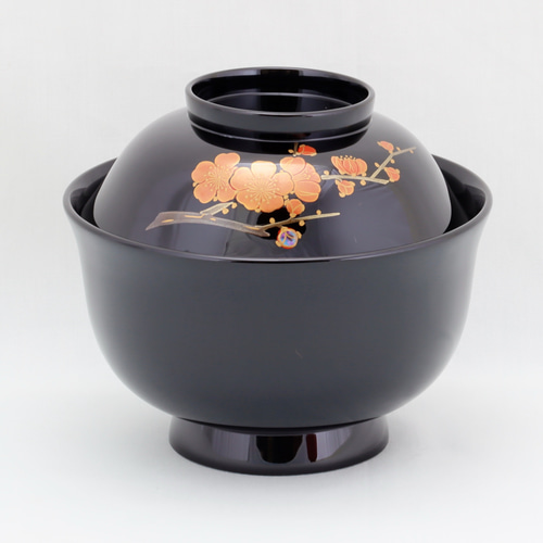 伝統工芸 輪島塗 夫婦吸物椀「紅白梅蒔絵」 【1016】 お椀・ボウル・鉢