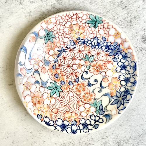 清水焼 手描き豆皿 A 9cm 小皿 見谷若葉 通販 17265127｜Creema