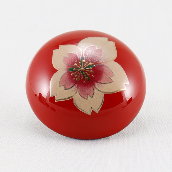 伝統工芸 輪島塗 ピンアクセサリー「朱塗～桜蒔絵」 【150】 その他