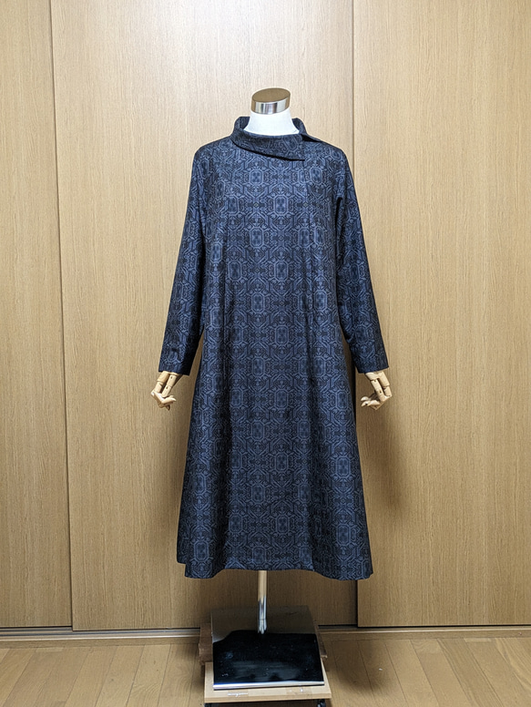 SOLD 着物リメイク ワンピース 大島紬 L〜LL ワンピース さらあお 通販