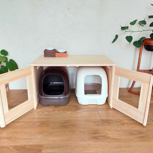 デュオトイレ 2つしまえる 猫トイレカバー ハウス・小屋 仔猫公団