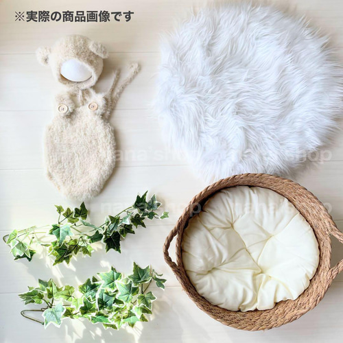 手編み風かごセット【ふわふわくま】♪ニューボーンフォト撮影衣装