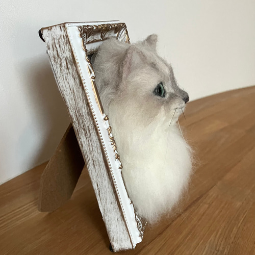 オーダー うちの子 羊毛フェルト フレーム 猫 枠猫 額縁 リアル ペット