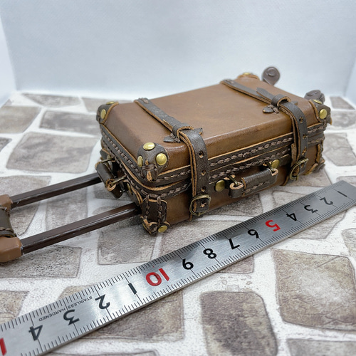 受注製作】本革1/6ドールサイズクラッシックキャリーケース（焦茶
